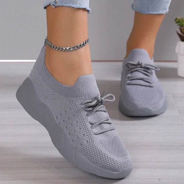 Damen Mesh Atmungsaktive Schnürsneaker