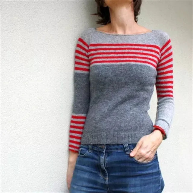 Sweater mit Rundhalsausschnitt und Köperstoff