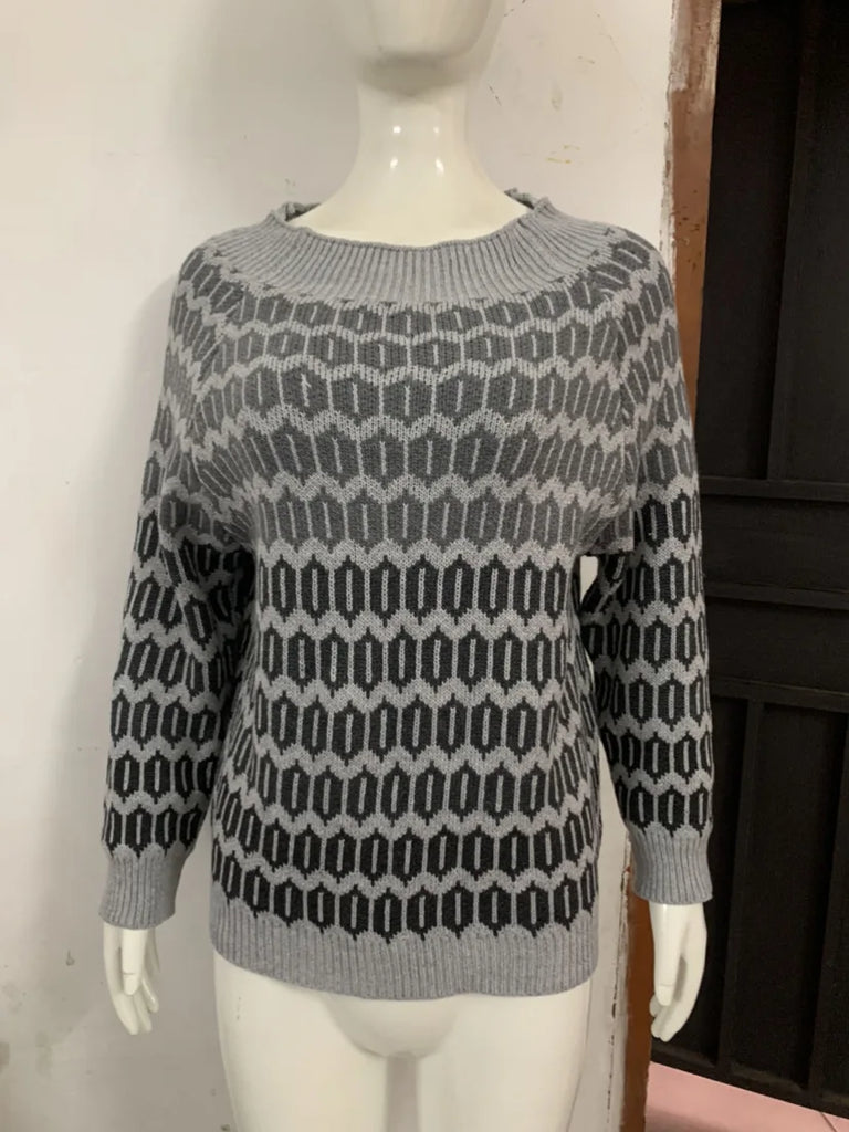 Sweater mit Rundhalsausschnitt und Köperstoff