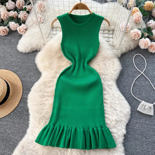 WOLFF | Sexy Paket Hüften Rüschen Minikleid Sommermode