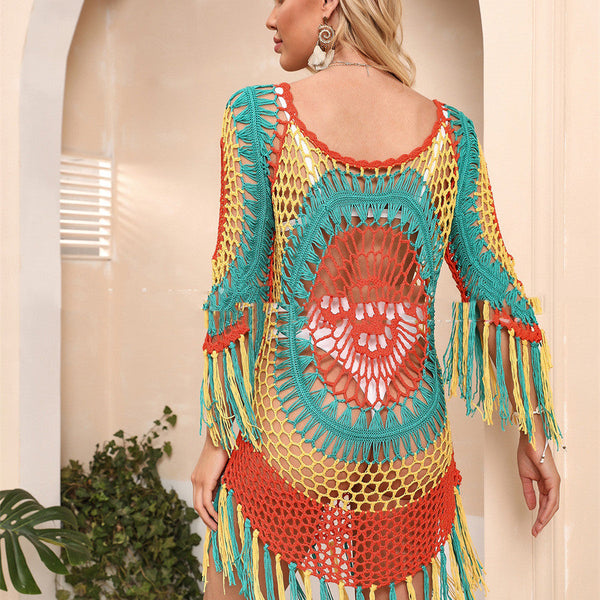 WOLFF | Stylish Handmade Crocheted Long Sleeve Beach Cover-up