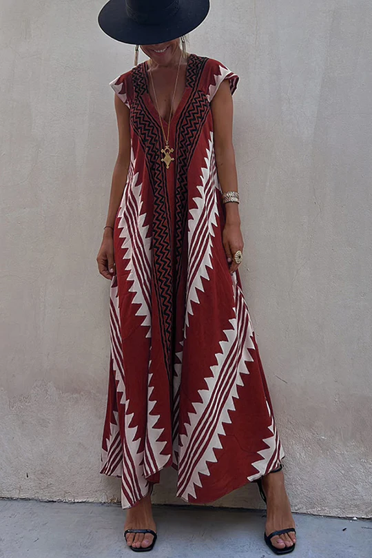 WOLFF - Maxi-Strandkleid mit Ethno-Print (In 7 Farben)