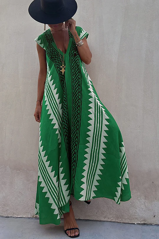 WOLFF - Maxi-Strandkleid mit Ethno-Print (In 7 Farben)