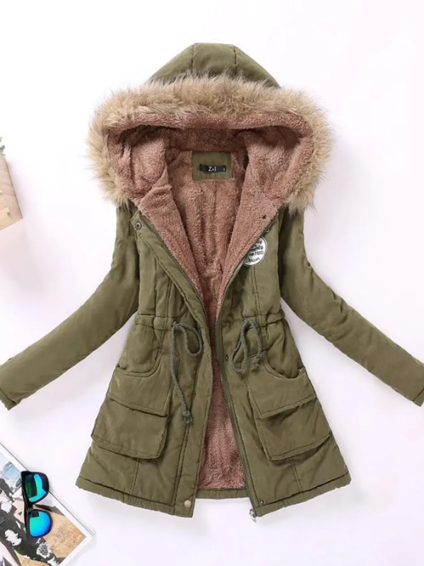 geschnittener Parka mit Kapuze, bequem und modisch