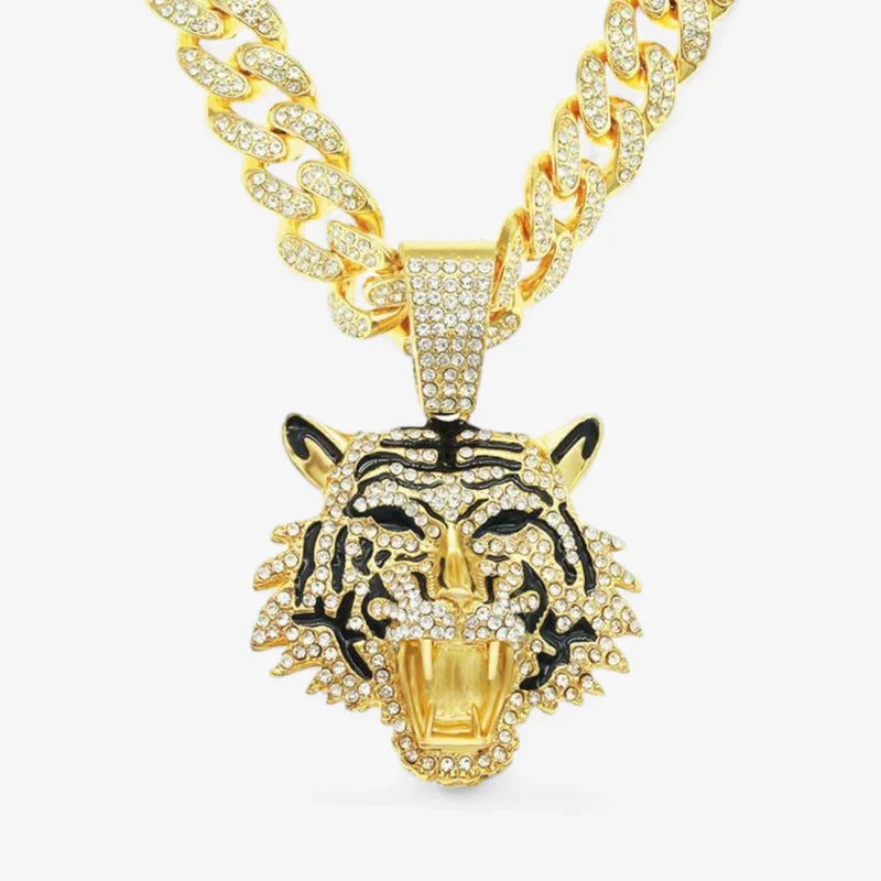 Hip-Hop Collier - Markanter Tigerkopf-Anhänger