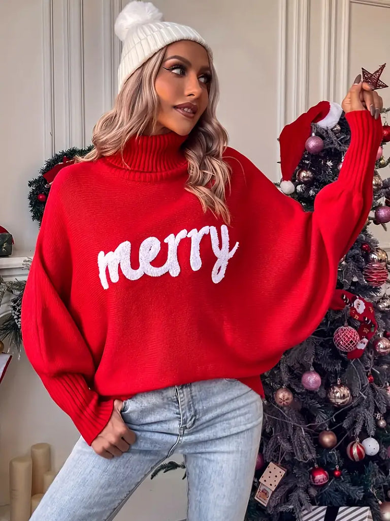 WOLFF | Frohe Weihnachten Weihnachtsstrickpullover Für Damen