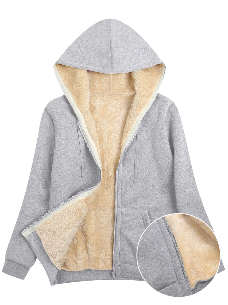 Schwarzer Hoodie mit Fleece-Futter