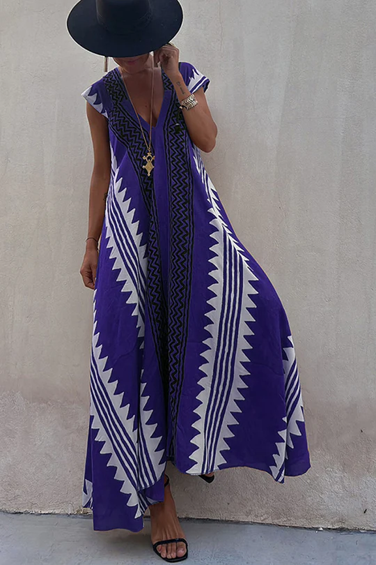 WOLFF - Maxi-Strandkleid mit Ethno-Print (In 7 Farben)