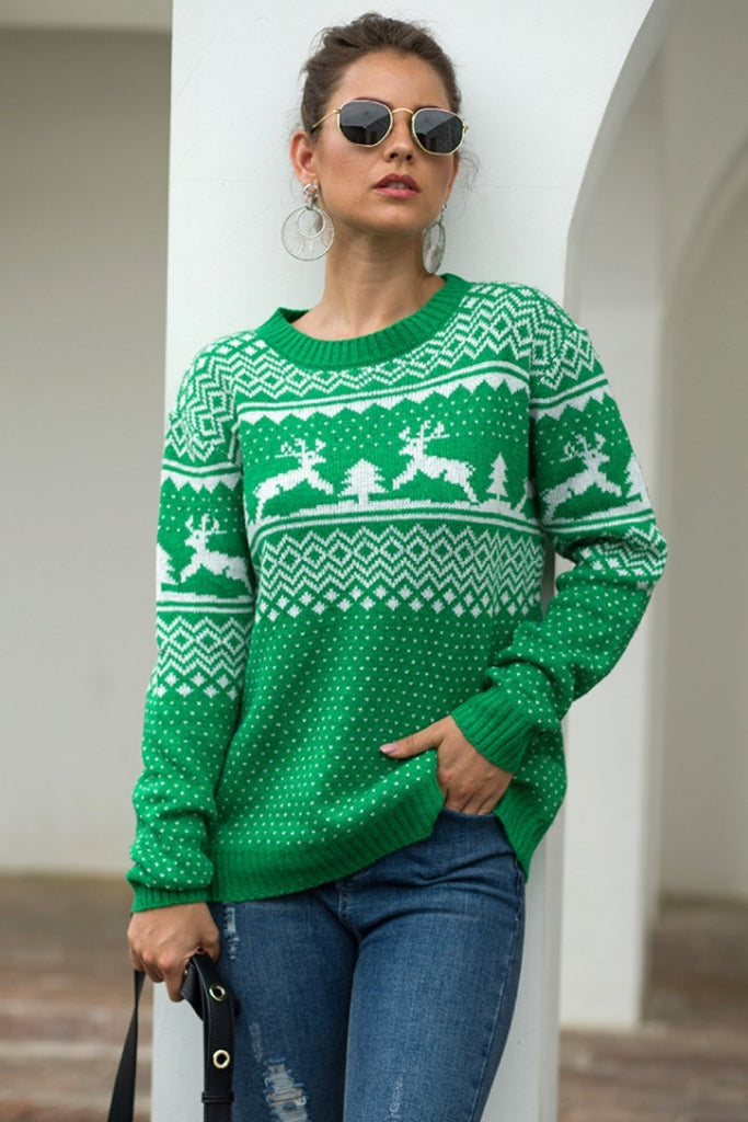 WOLFF Weihnachts-Schneeflocken-Pullover