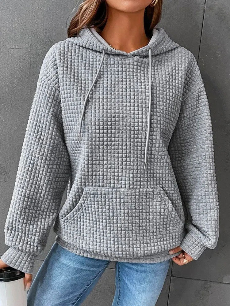 Wolff Pullover | Grau gemusterter Hoodie mit Kapuze