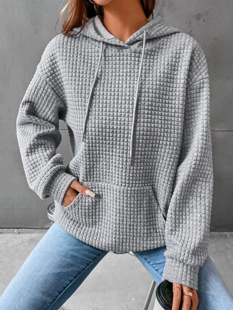 Wolff Pullover | Grau gemusterter Hoodie mit Kapuze