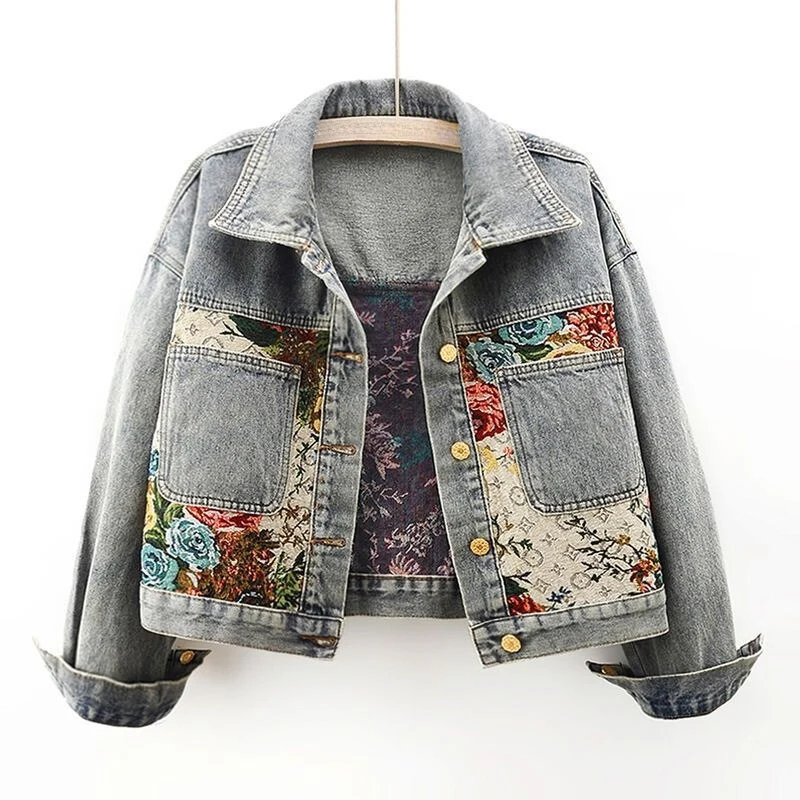 WOLFF - Jeansjacke Mit Blumen