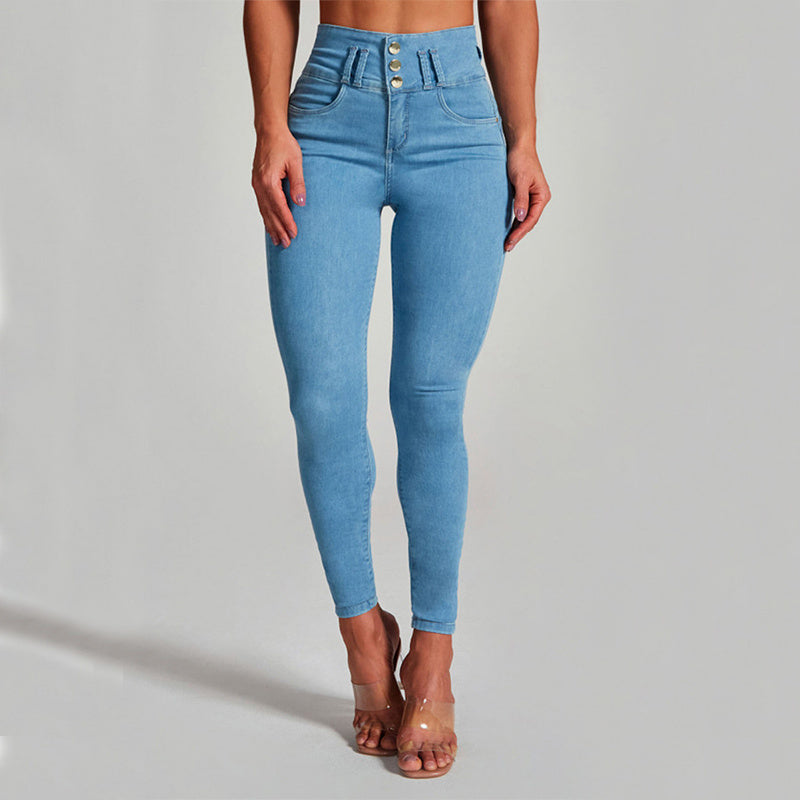 Wolff hohe Taille Enge Stretch-Form und Hüft lifting Jeans