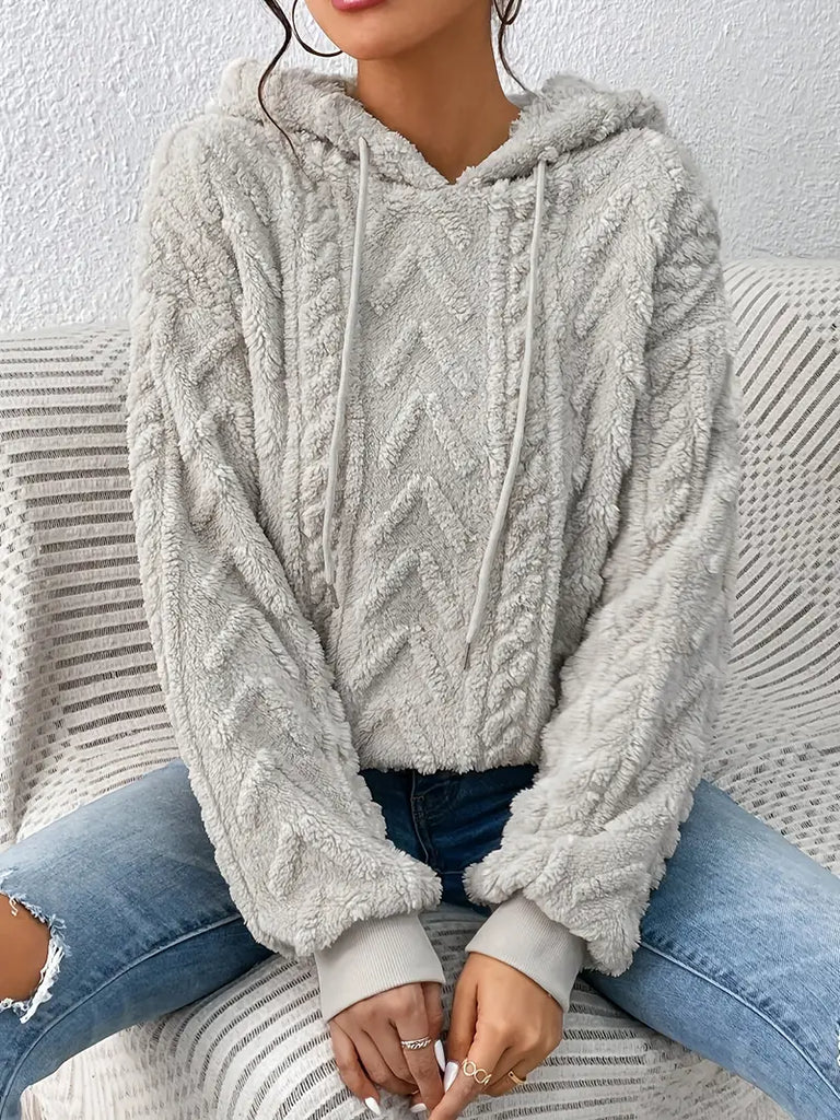 Wolff Sweater | Stylischer weicher Teddy-Fleece-Kapuzenpullover für Frauen