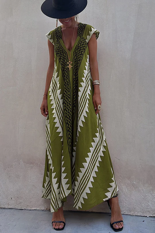 WOLFF - Maxi-Strandkleid mit Ethno-Print (In 7 Farben)