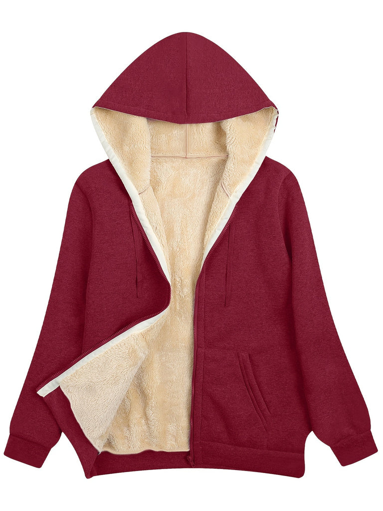 Schwarzer Hoodie mit Fleece-Futter