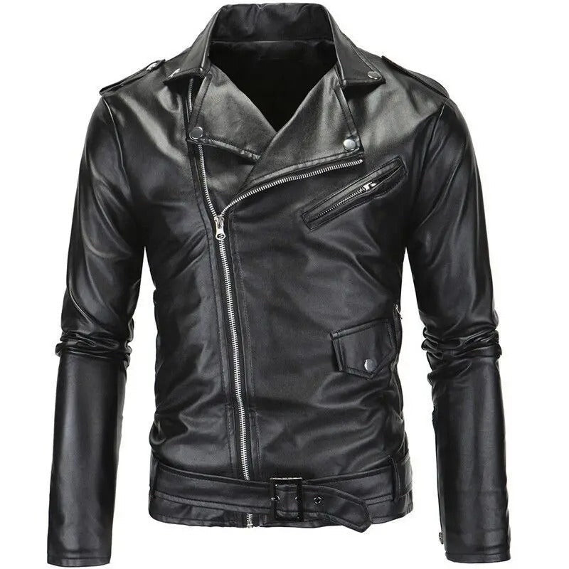 Slimfit Motorrad Fell Lederjacke