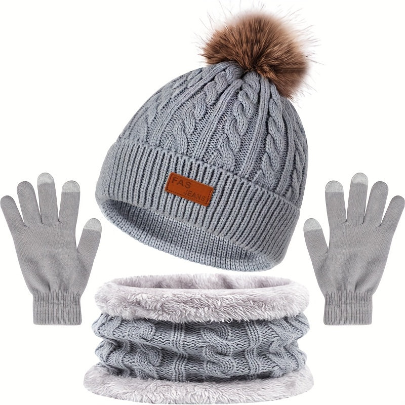 WOLFF | Lässiges Winter Essential Mütze und Handschuh Set für Frauen