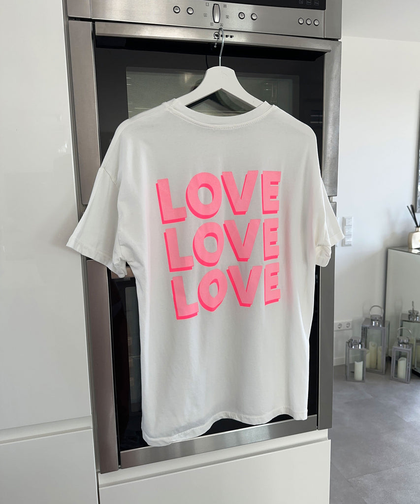 Shirt Love Schrift Weiß