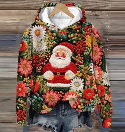 WOLFF - Vintage Santa Hoodie mit Druck