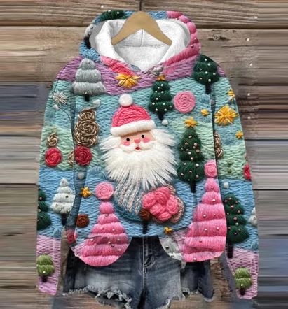 WOLFF - Vintage Santa Hoodie mit Druck