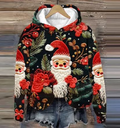 WOLFF - Vintage Santa Hoodie mit Druck