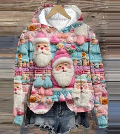 WOLFF - Vintage Santa Hoodie mit Druck