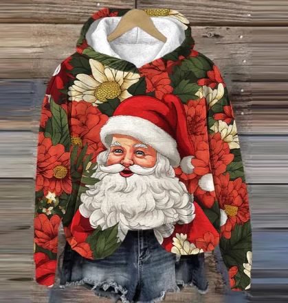 WOLFF - Vintage Santa Hoodie mit Druck