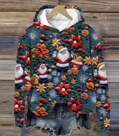 WOLFF - Vintage Santa Hoodie mit Druck