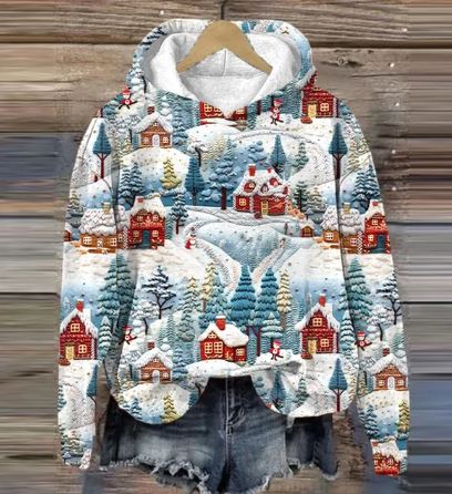 WOLFF - Vintage Santa Hoodie mit Druck