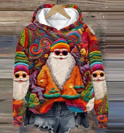 WOLFF - Vintage Santa Hoodie mit Druck