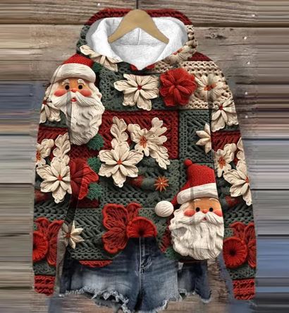 WOLFF - Vintage Santa Hoodie mit Druck