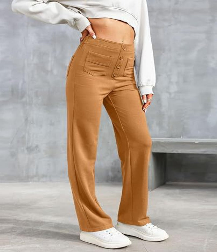 Wolff Pants | Stylische trendige Stretch-Hose mit hoher Taille für Frauen