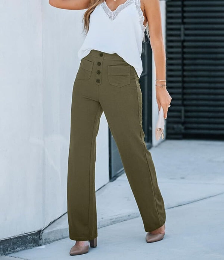 Wolff Pants | Stylische trendige Stretch-Hose mit hoher Taille für Frauen