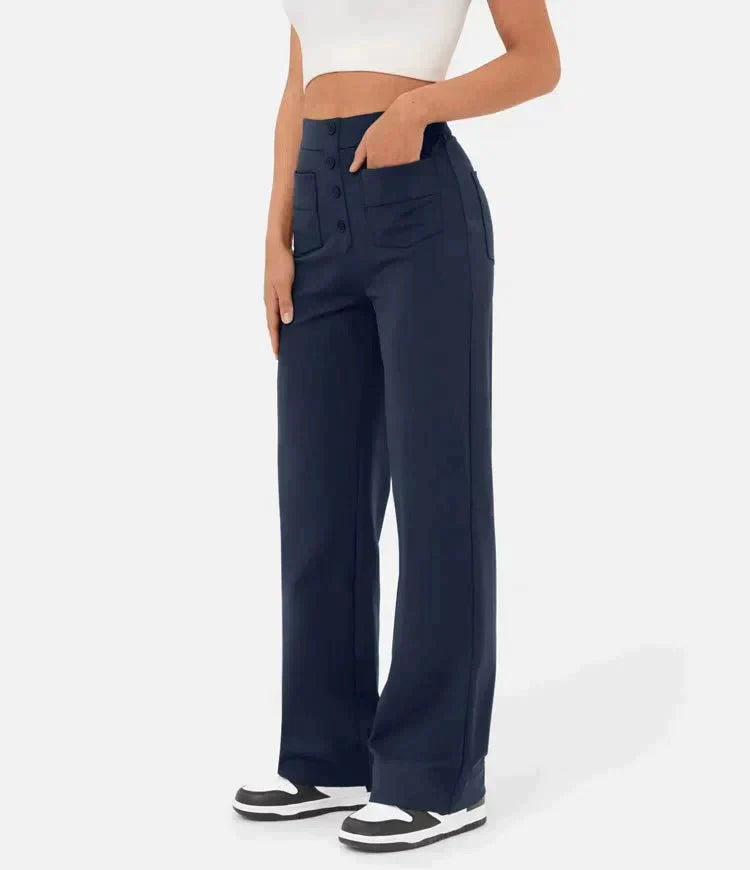 Wolff Pants | Stylische trendige Stretch-Hose mit hoher Taille für Frauen