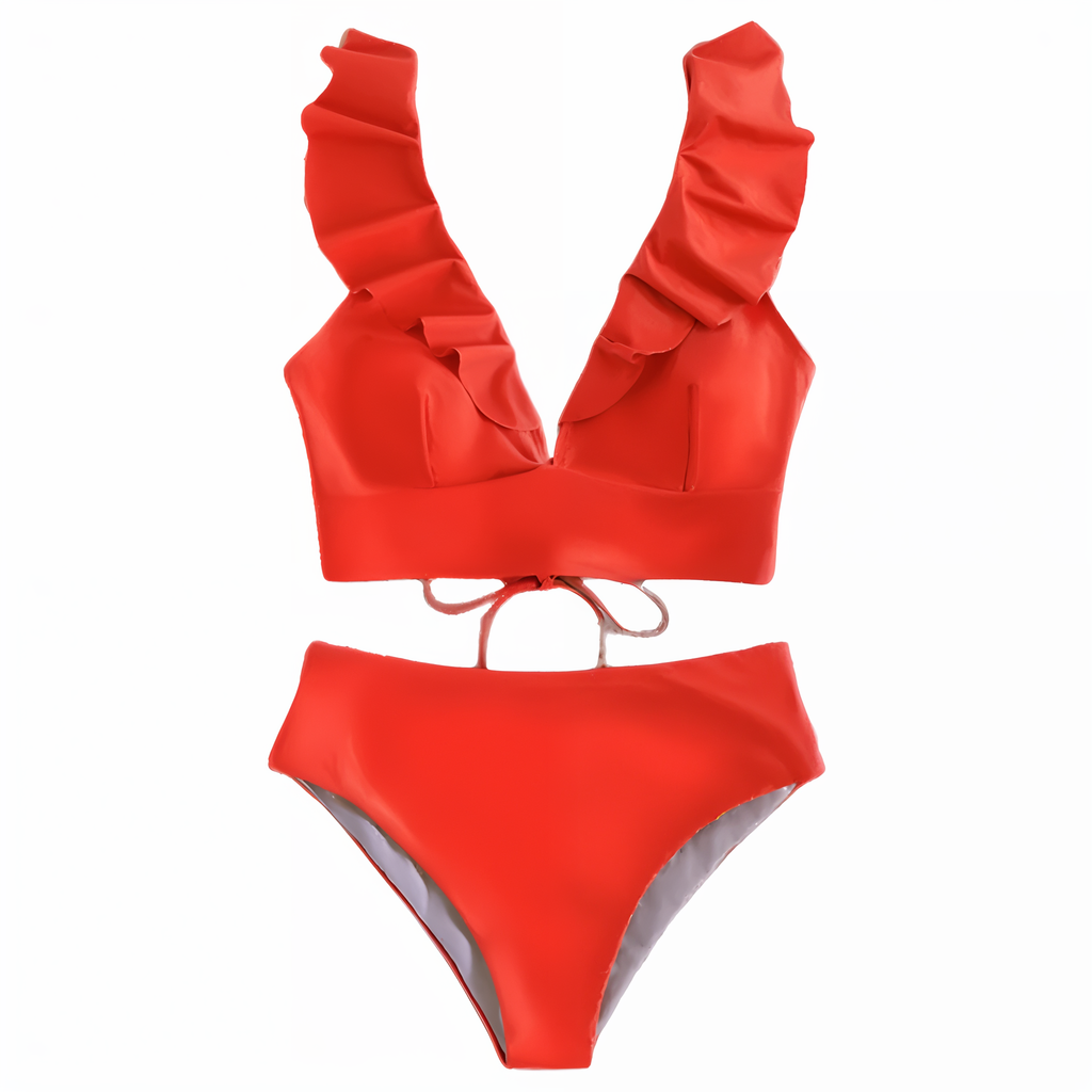 WOLFF | Bikini-Set mit Rüschen und hoher Taille