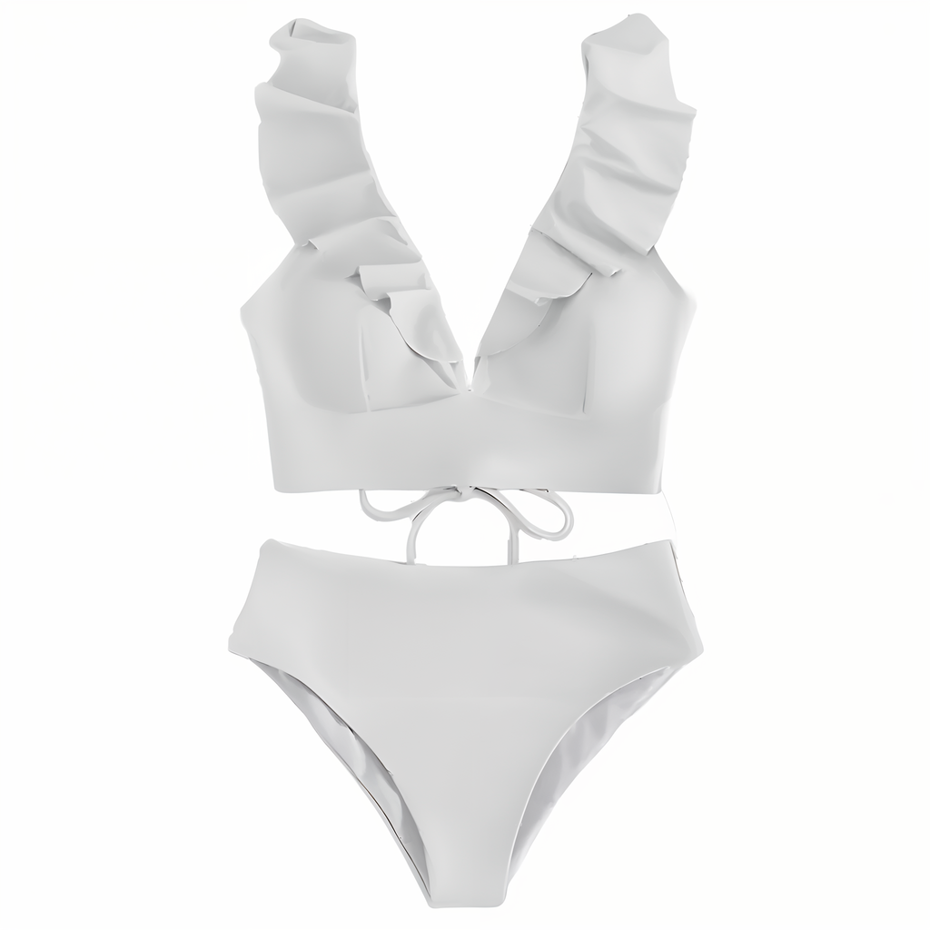 WOLFF | Bikini-Set mit Rüschen und hoher Taille