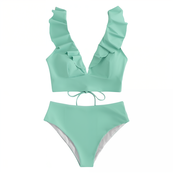 WOLFF | Bikini-Set mit Rüschen und hoher Taille