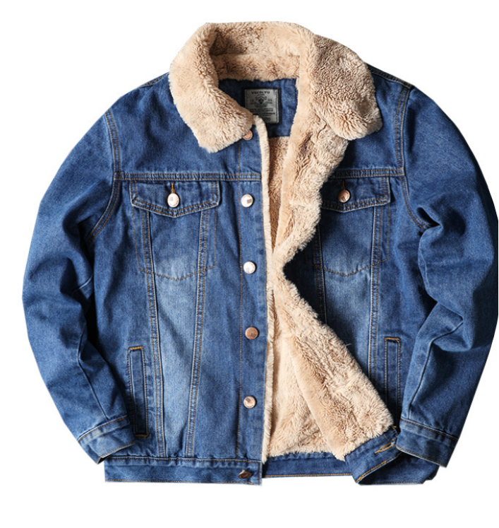 Fleece-Futter Lässige Denim-Jacke