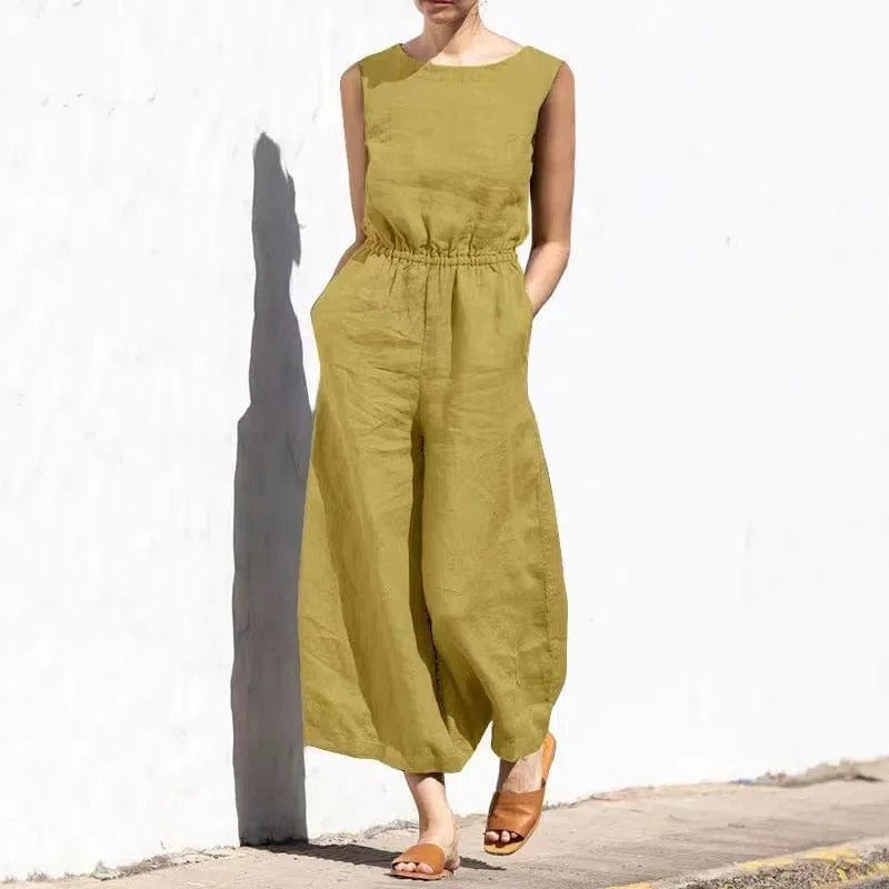 Baumwoll-Leinen-Jumpsuit