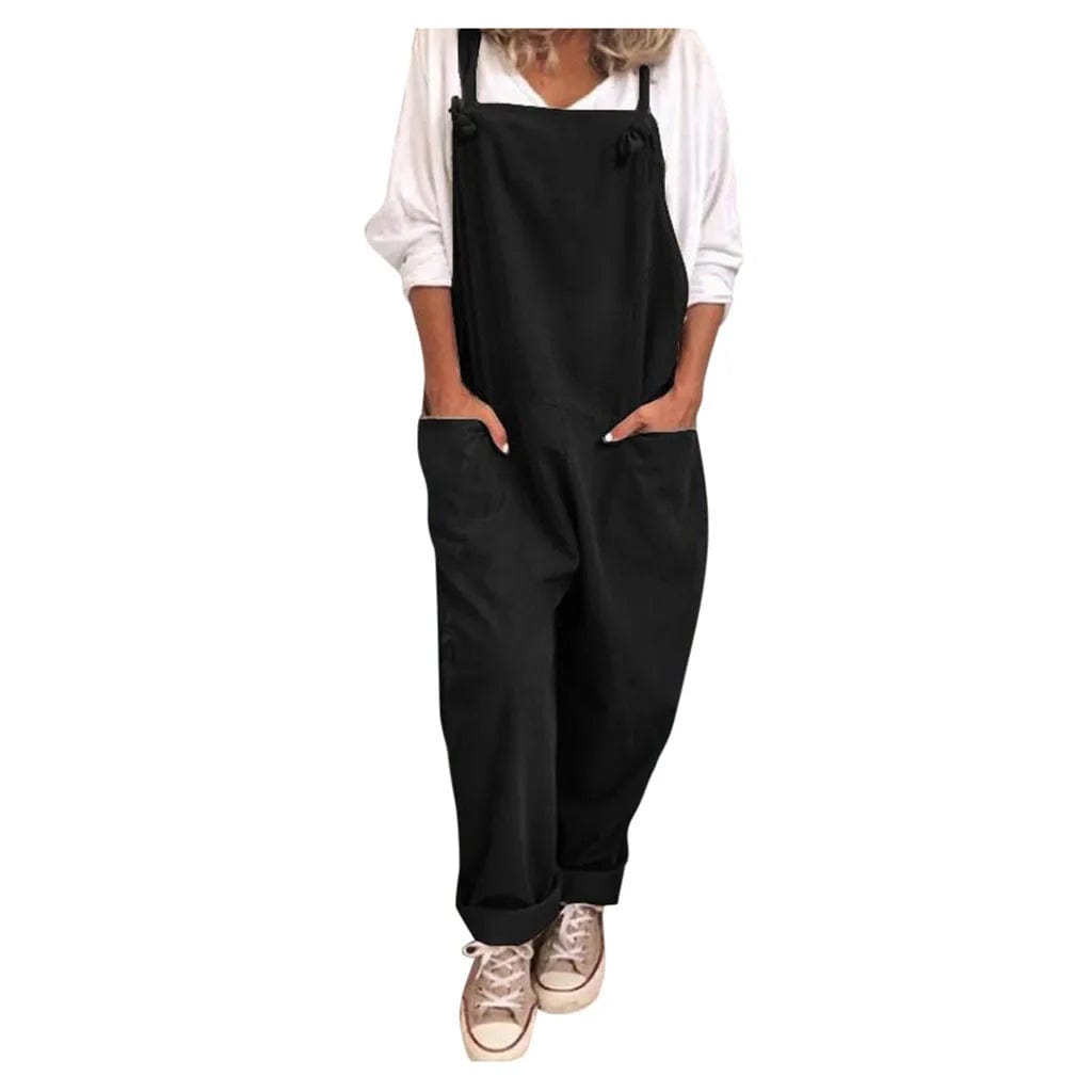 Overall Jumpsuit aus locker gebundener Baumwolle und Leinen