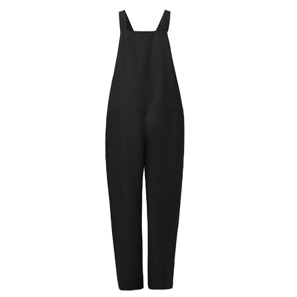 Overall Jumpsuit aus locker gebundener Baumwolle und Leinen