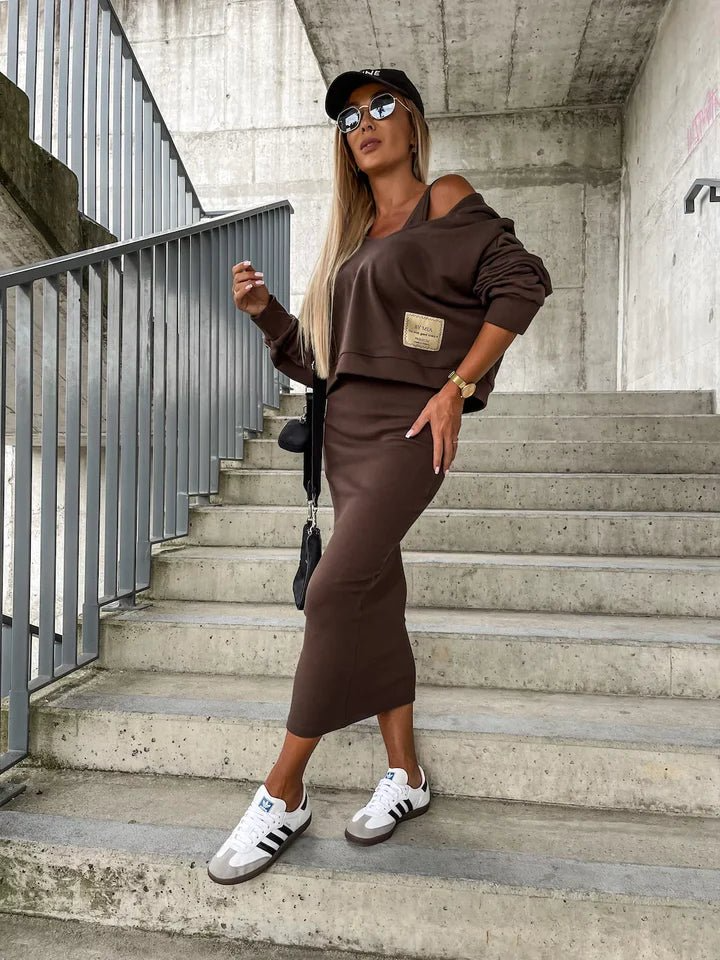 Kleid und Sweatshirt-Set - Komfort und Stil in Einem