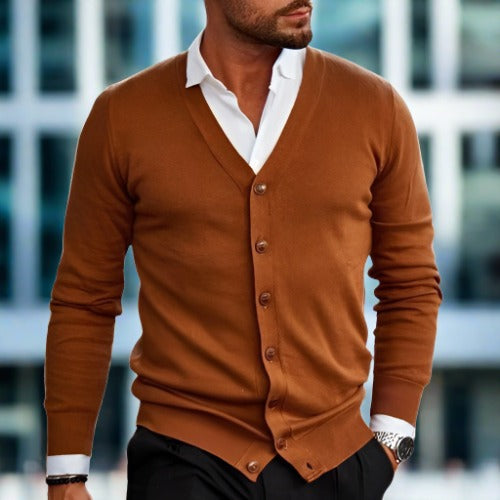 Wolff | Eleganter Baumwollcardigan mit Knopfleiste