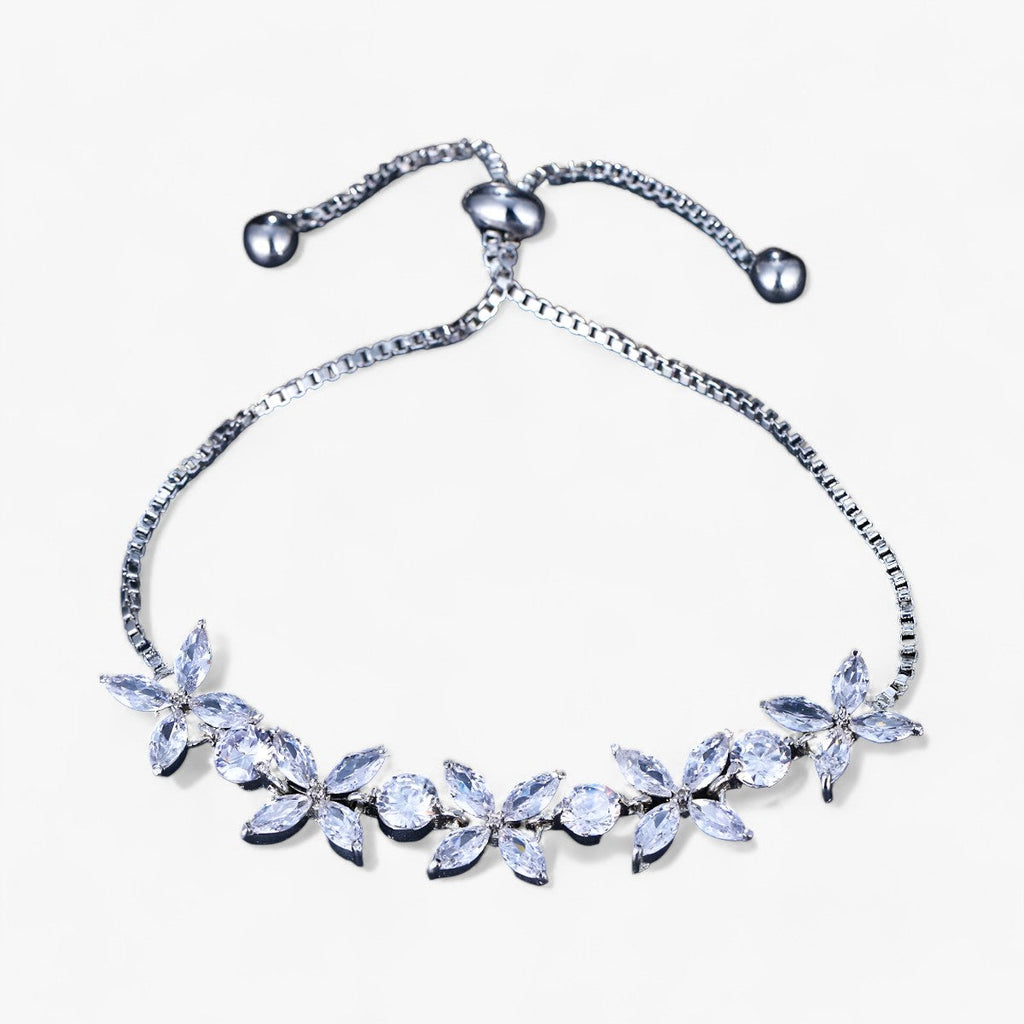 Zirkonia Blumen Charm-Armband