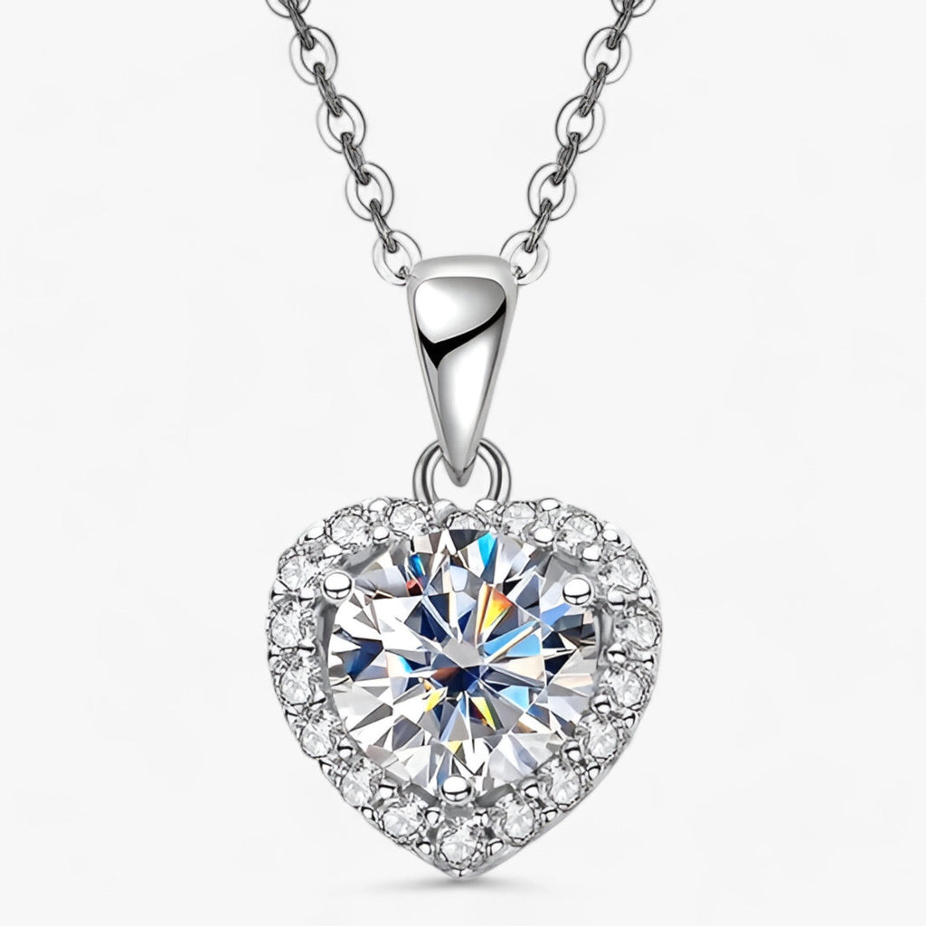 Moissanite-Herzanhänger-Kette - Feiern Sie ewige Liebe