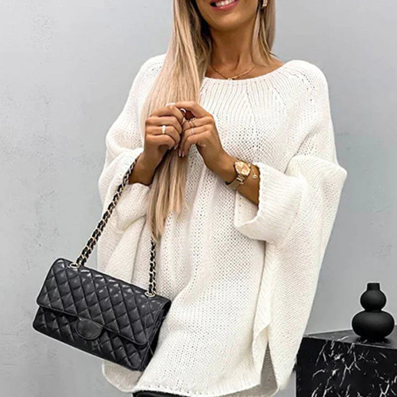 – Eleganter Lockerer Strickpullover