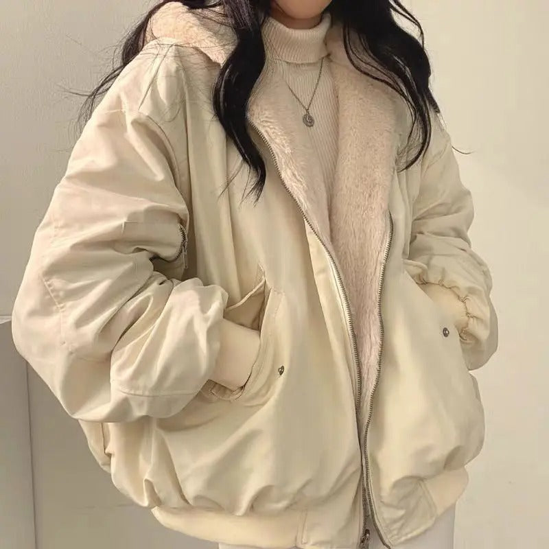 Bequeme doppellagige Winterjacke im koreanischen Stil