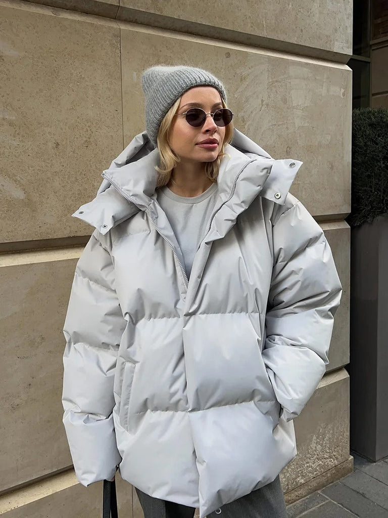 Frauen Mode mit Kapuze Baumwolle gepolstert kurze Jacke