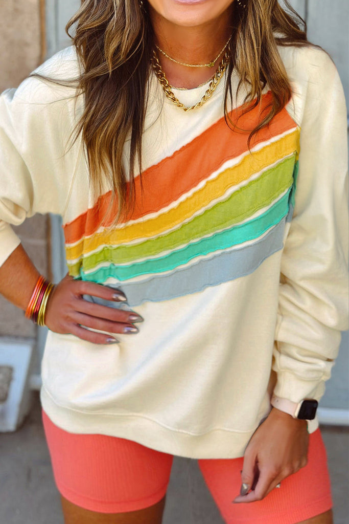 Chic rainbow oversized sweatshirt